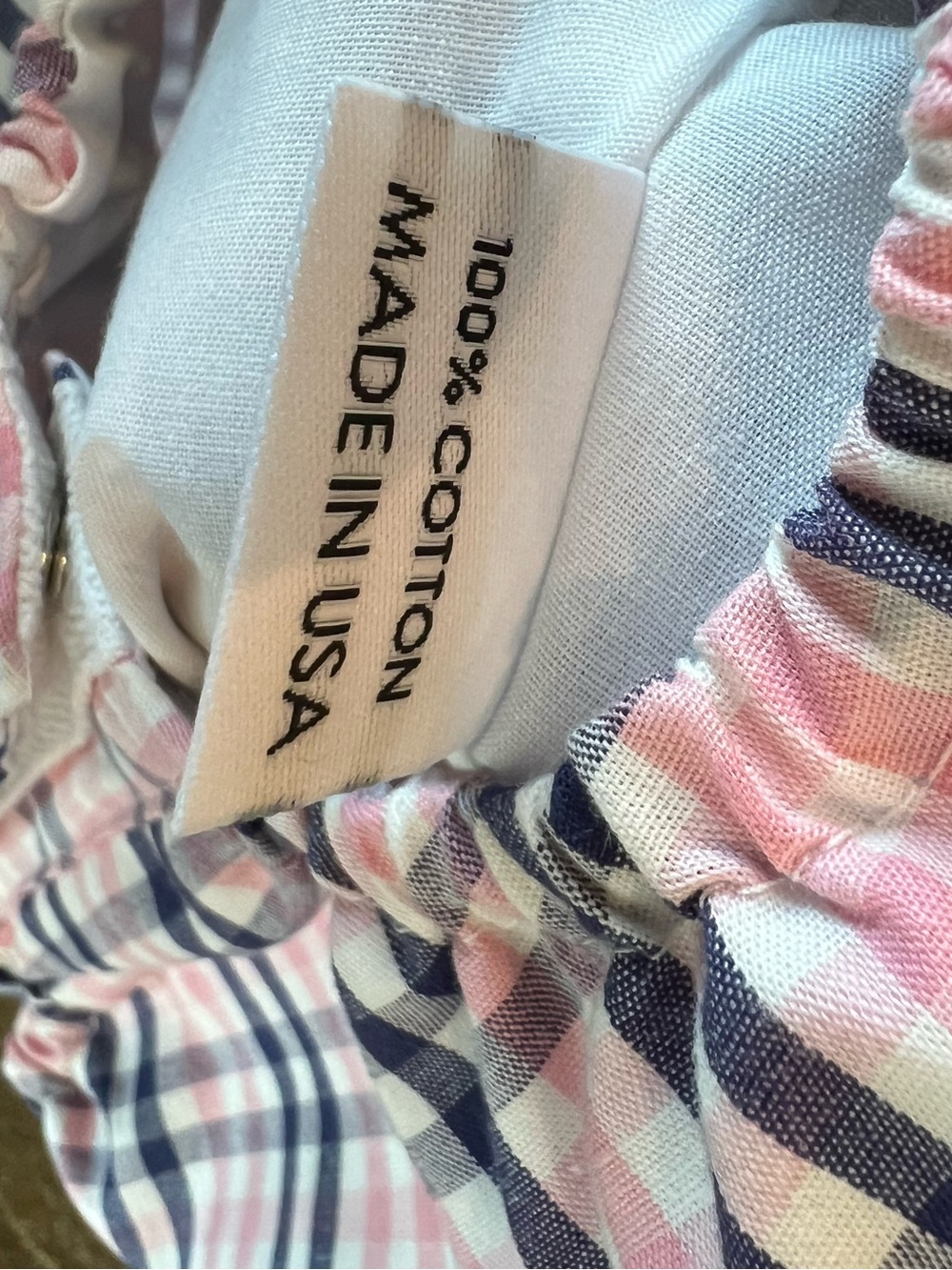 Boutique Baby Snob Pink and Navy Plaid Bubble Romper - Picture 5 of 5